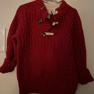 Cat & Jack Red Cowl Neck Sweater